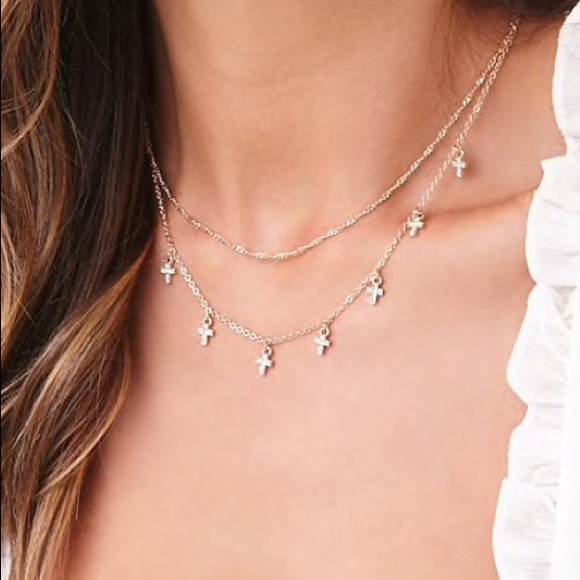 Jewelry - 3/$30 Elena Cross Charm Necklace